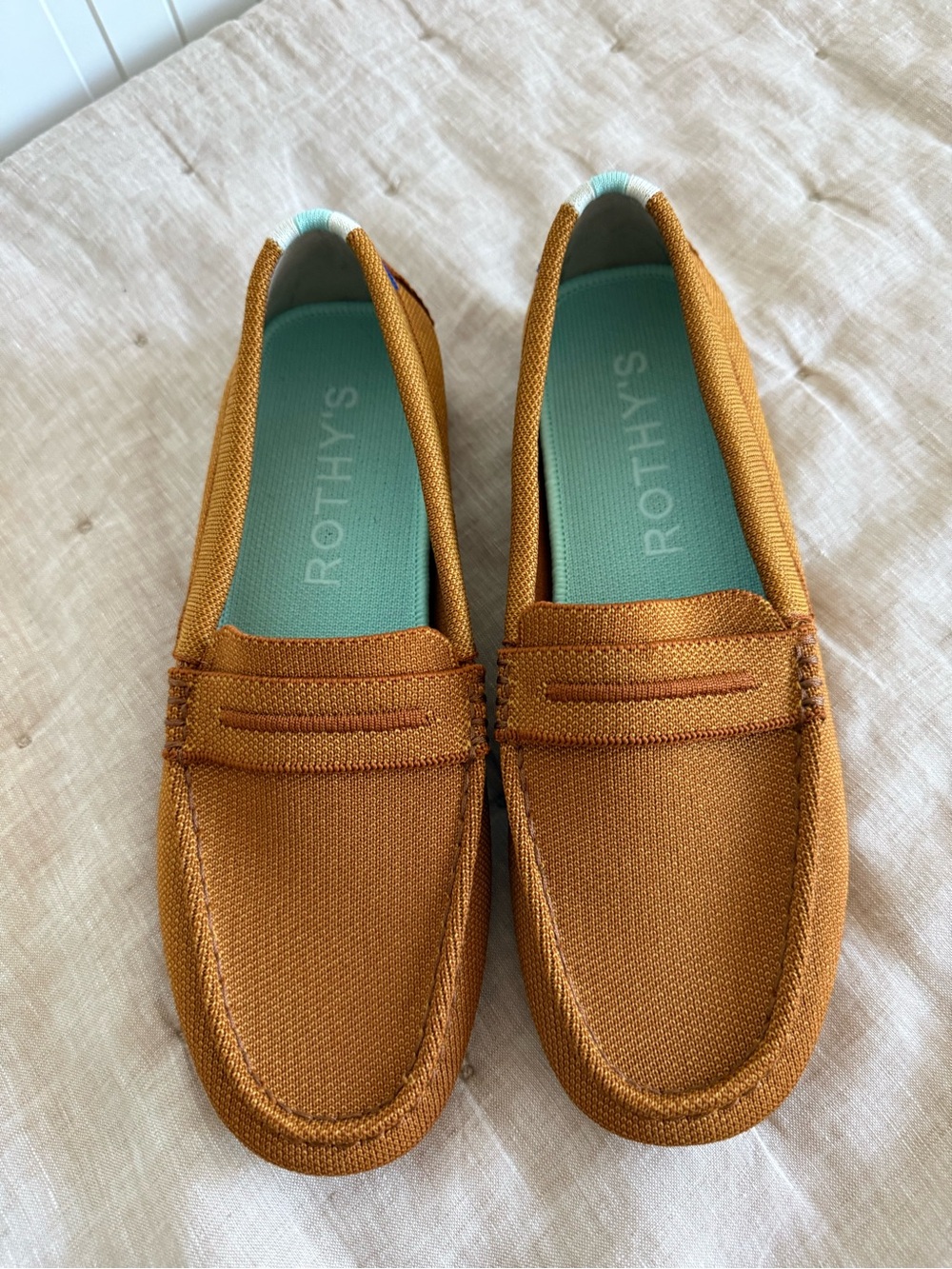 ROTHYS DRIVER SLIP ON FLAT LOAFER IN COGNAC SHOES SIZE 9